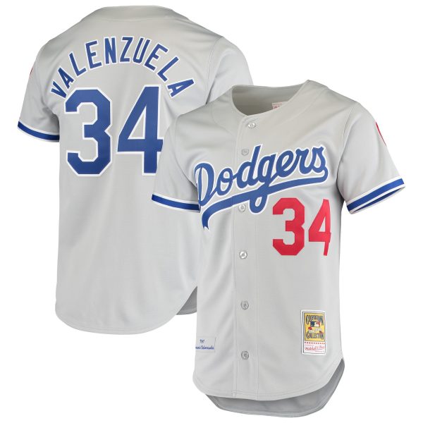 Los Angeles Dodgers Jersey Shop – mens los angeles dodgers fernando valenzuela mitchell  ness gray road 1981 cooperstown collection authentic jersey for Every Dedicated Supporter